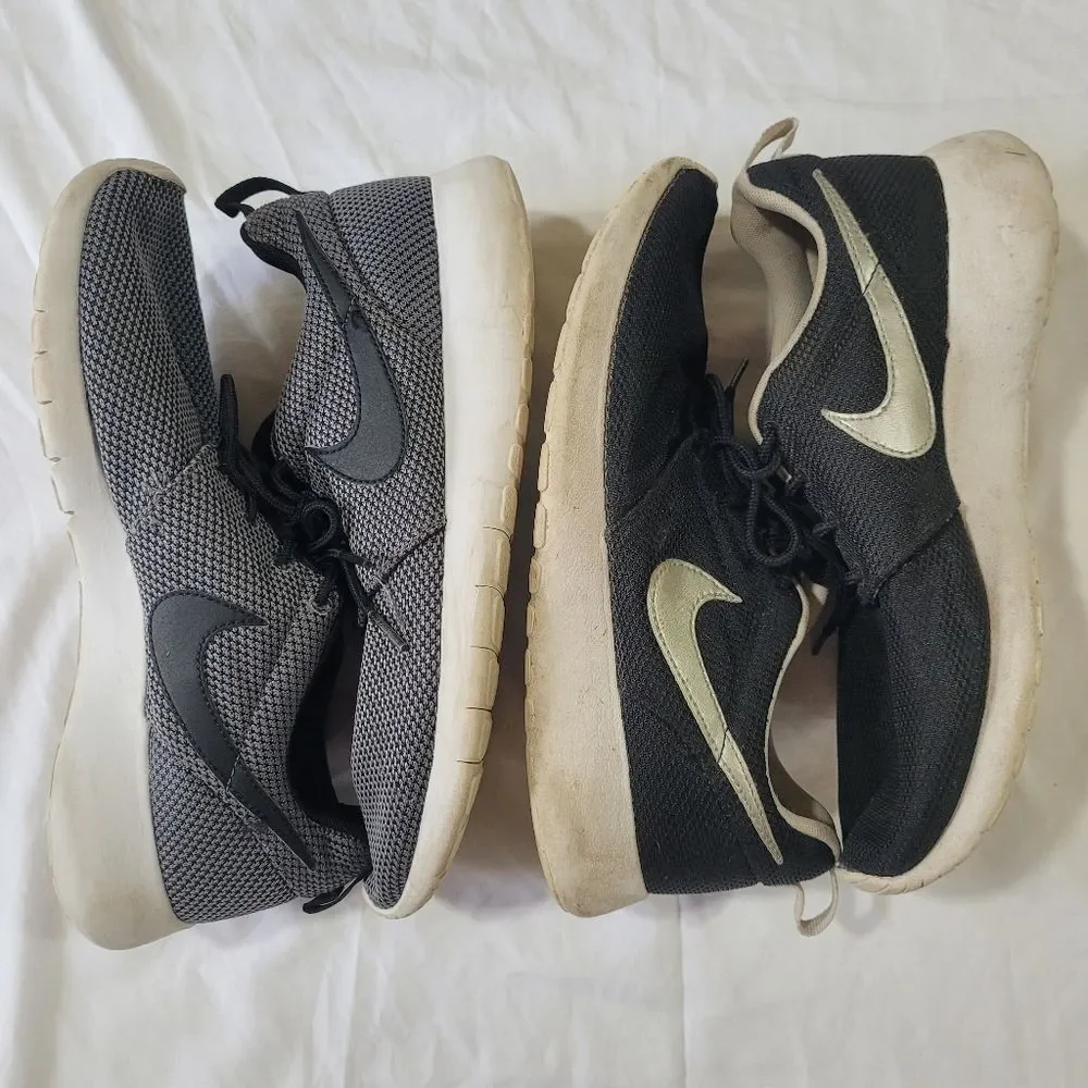 Nike Size 7 Youth Black and Gray Mesh 2 Pairs Of Sneakers Bundle